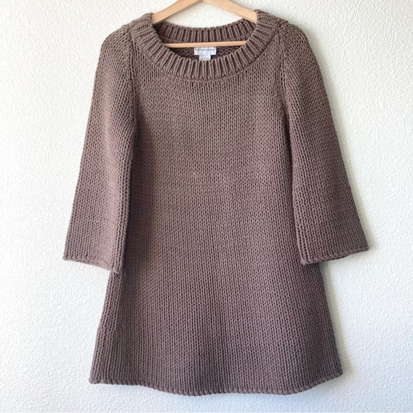 Soft Surroundings Sweaters - Soft Surroundings Sweater Dress Tunic XS pull Over Brown Cotton Minimalist
